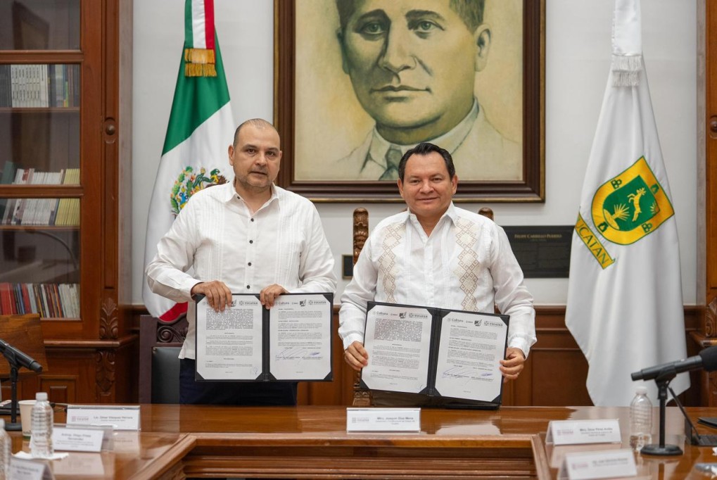 Firman Gobierno de Yucatán e INAH convenio marco para proteger patrimonio cultural e histórico