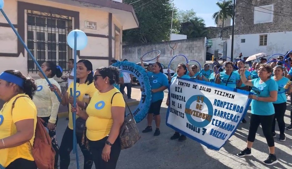 Marchan en Tizimín para crear conciencia sobre la diabetes