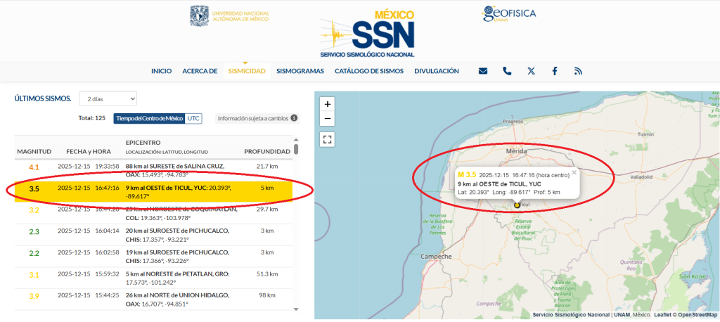 Otro sismo, en las inmediaciones de Ticul