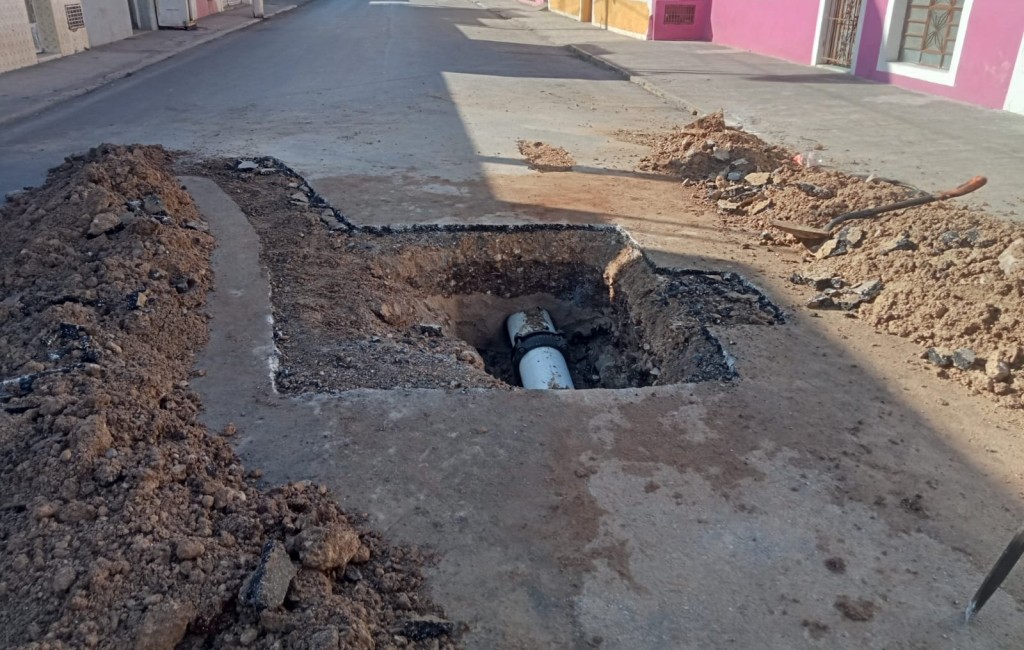 Abrieron una calle principal en Tizimín tras reparar fuga de agua