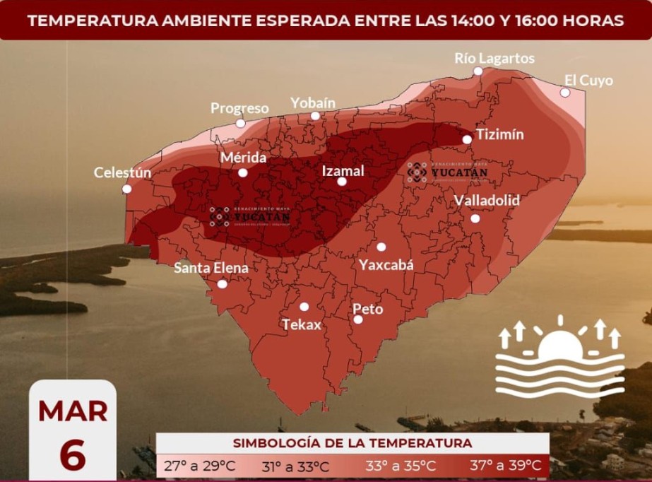 Registrará Yucatán ambiente fresco por la mañana y muy caluroso por la tarde