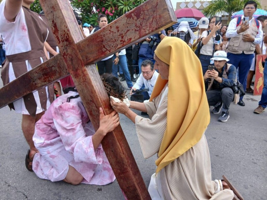 Reúnen Acanceh y Pacabtún más de 80 años de representar el viacrucis