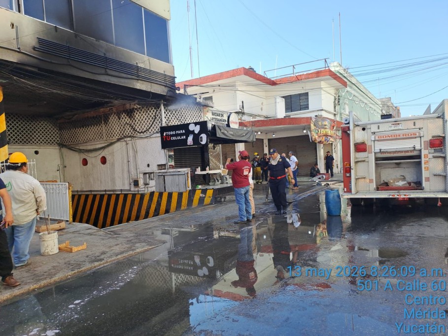 Sólo daños materiales en incendio al interior del Bazar García Rejón
