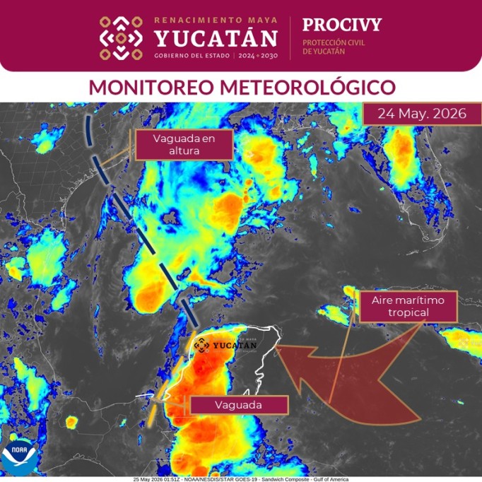 Llaman a la prevención, ante incremento gradual de lluvias en Yucatán