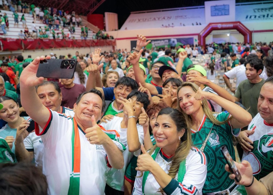 Vibran más de 12 mil personas con triunfo de México, en Zonas Fan Yucatán