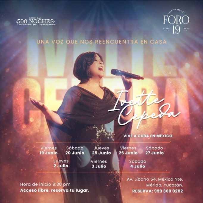 Llegará Ivette Cepeda al Café Bar 500 Noches