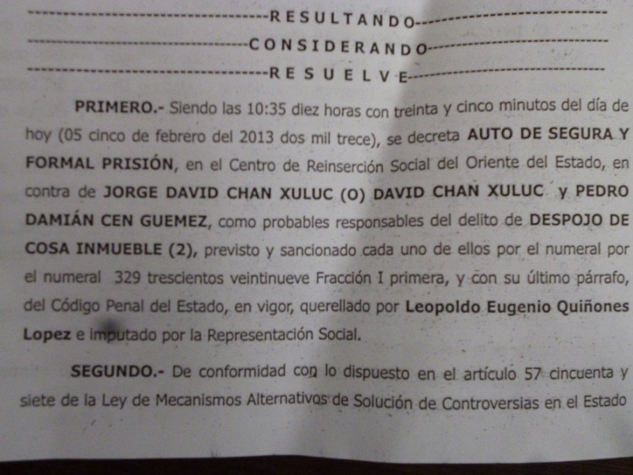 TIZIMÍN: Continúa procedimiento legal contra invasores.\r\n TIZIMÍN: Continúa procedimiento legal contra invasores.\r\n