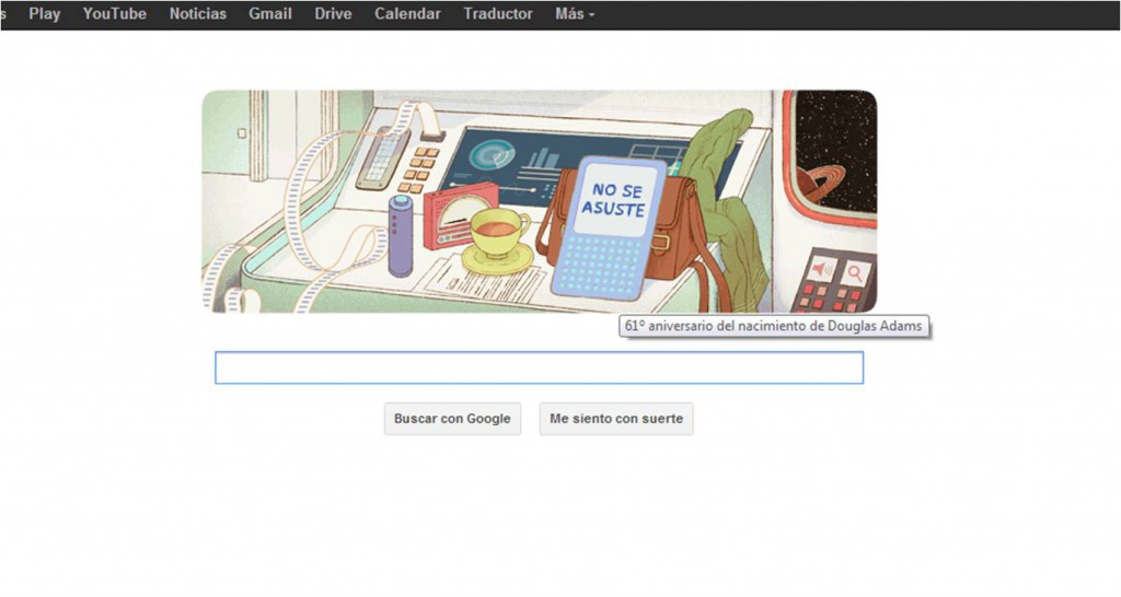 Google celebra a Douglas Adams con un interactivo doodle Google celebra a Douglas Adams con un interactivo doodle
