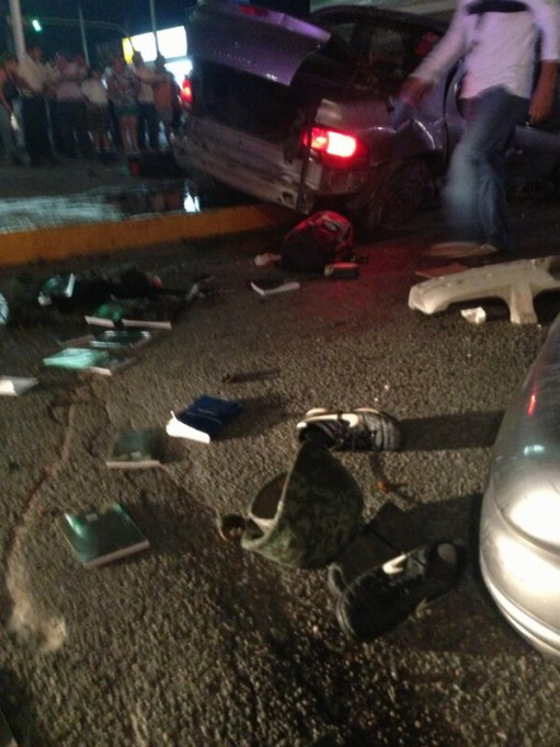 Accidente de Militares en la avenida Quetzalcoatl 