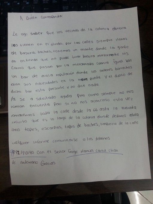 Vecinos de la Colonia Obrera advierten que si las autoridades no les hacen caso, cerrarán las calles