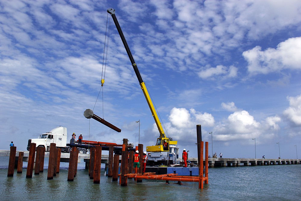Aceleran construcción de muelle que unirá malecones de Progreso Aceleran construcción de muelle que unirá malecones de Progreso