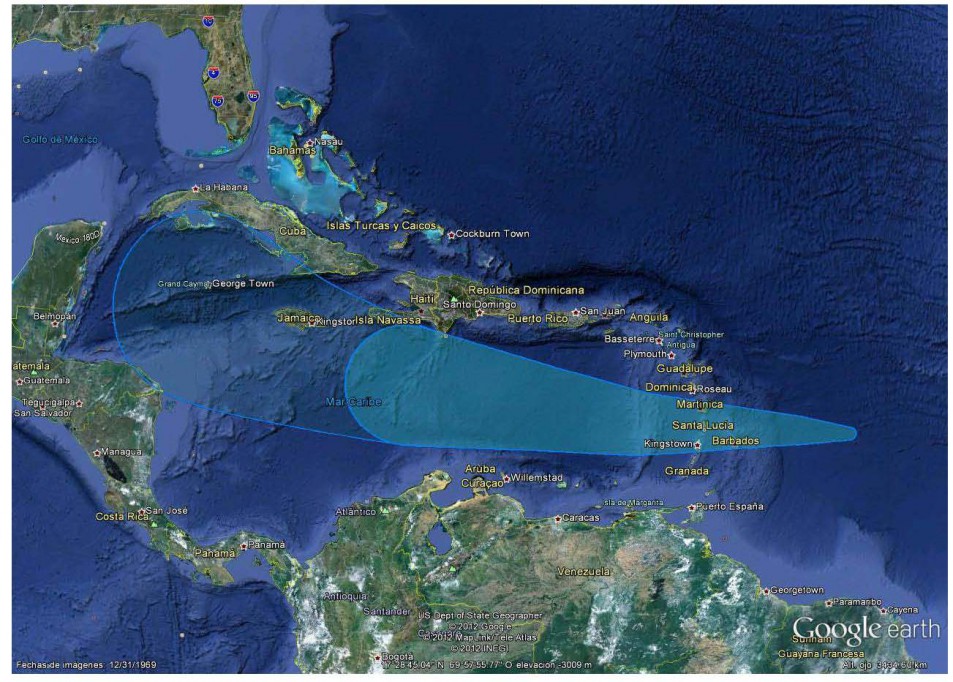 La depresión tropical 5 mantiene su avance sobre aguas del Océano Atlántico con rumbo al Mar Caribe La depresión tropical 5 mantiene su avance sobre aguas del Océano Atlántico con rumbo al Mar Caribe